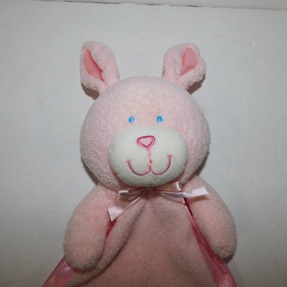 Animal Alley Toys R Us Pink Bunny Rabbit Plush Stain Security Blanket Baby Lovey - Picture 2 of 6